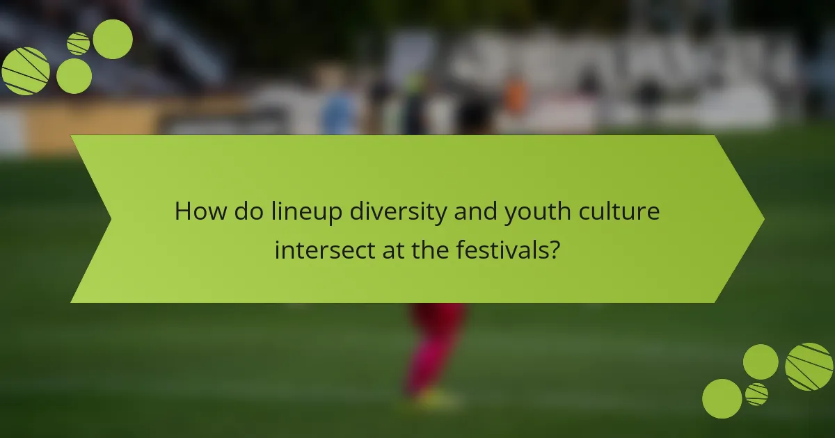 How do lineup diversity and youth culture intersect at the festivals?