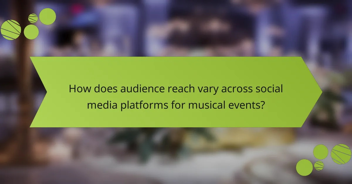 How does audience reach vary across social media platforms for musical events?