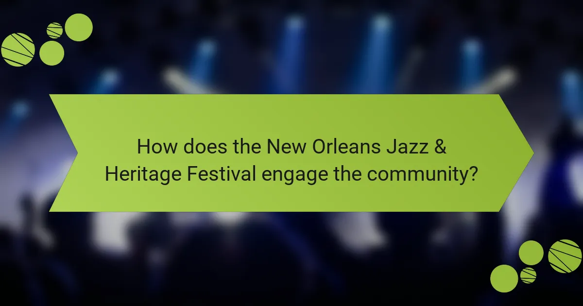 How does the New Orleans Jazz & Heritage Festival engage the community?