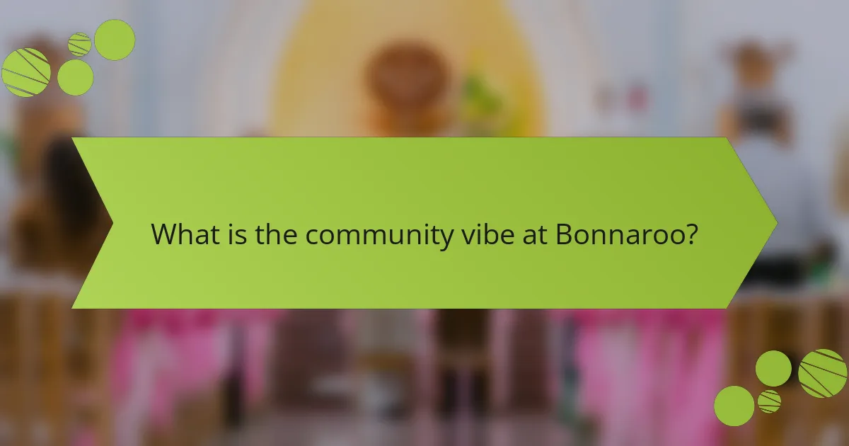 What is the community vibe at Bonnaroo?