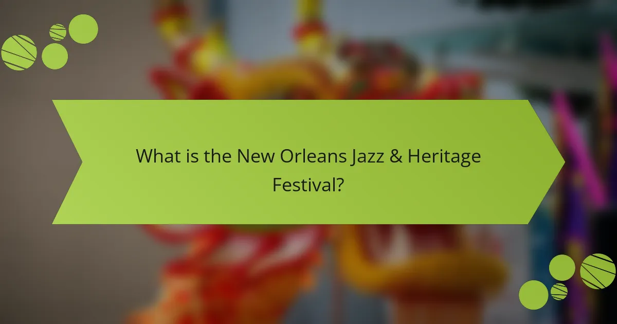 What is the New Orleans Jazz & Heritage Festival?