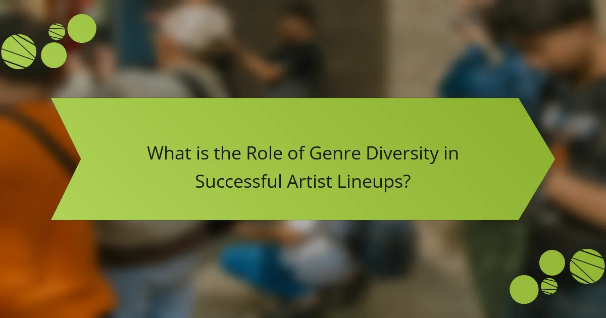 What is the Role of Genre Diversity in Successful Artist Lineups?