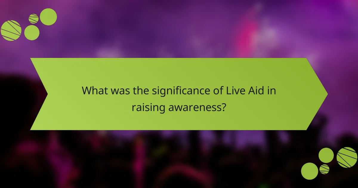 What was the significance of Live Aid in raising awareness?